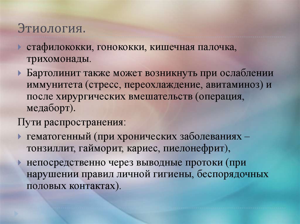 Этиология.