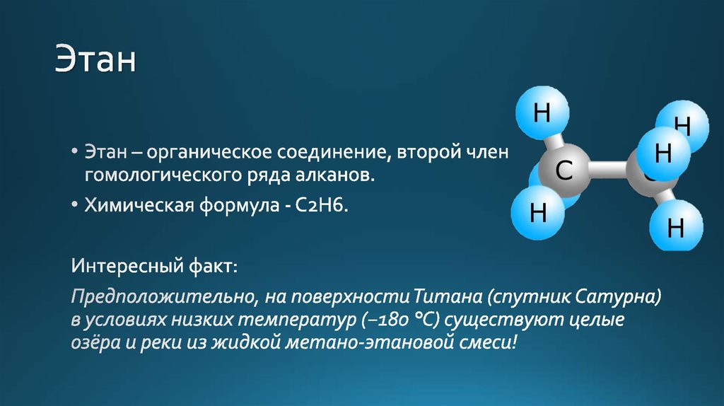 Сходство метана и этана