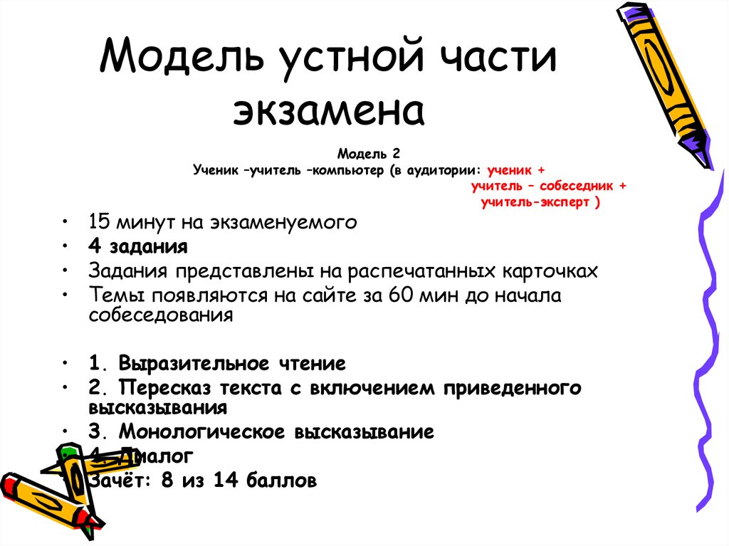 Устное собеседование выразительное чтение. Модель ученик- учитель- компьютер. Словесная модель учителя. Модель экзамена. Устное собеседование учитель с учеником.