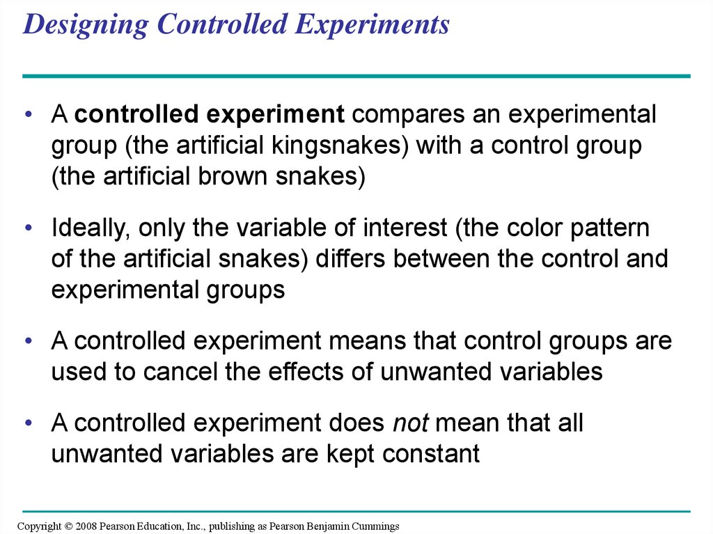 Designing Controlled Experiments