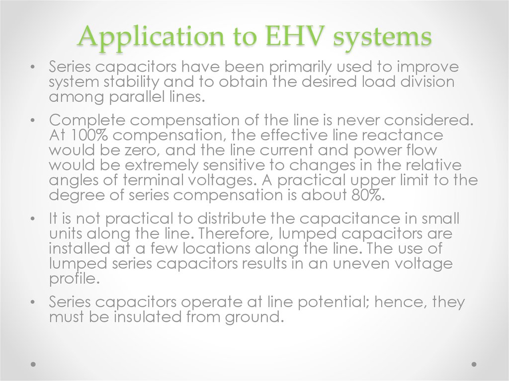 Application to EHV systems