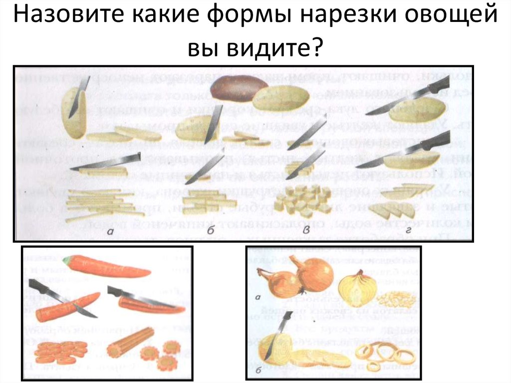 Технологическая карта нарезка овощей