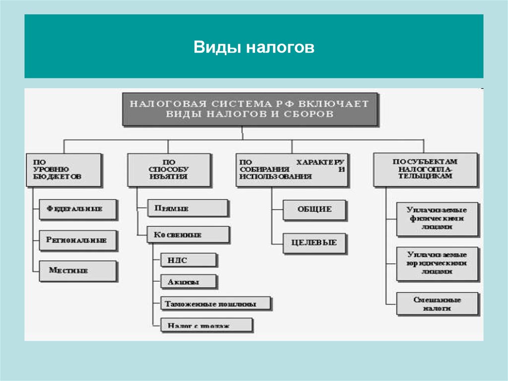 Схема виды налогов 8 класс обществознание