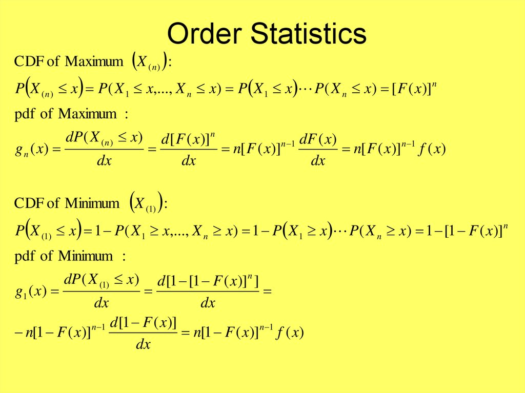 Functions Of Random Variables 2 Method Of Distribution Functions Online Presentation