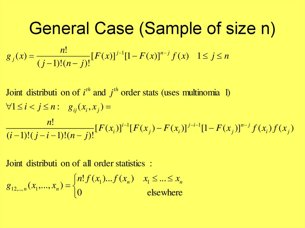 General Case (Sample of size n)