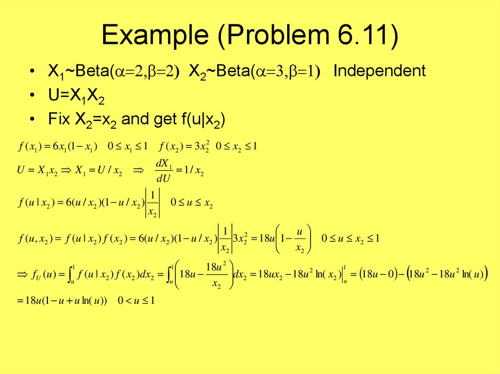 Functions Of Random Variables 2 Method Of Distribution Functions Prezentaciya Onlajn