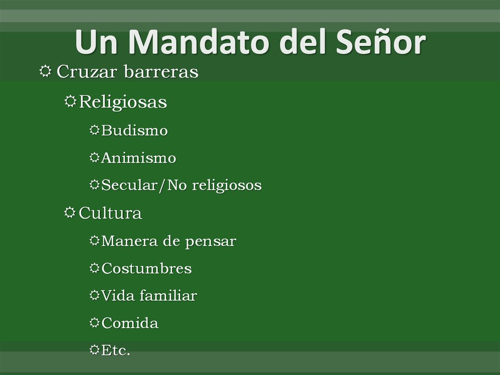 Un Mandato del Señor