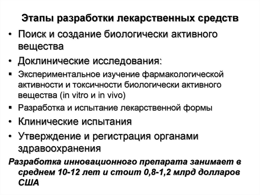 Разработка лекарственных препаратов презентация