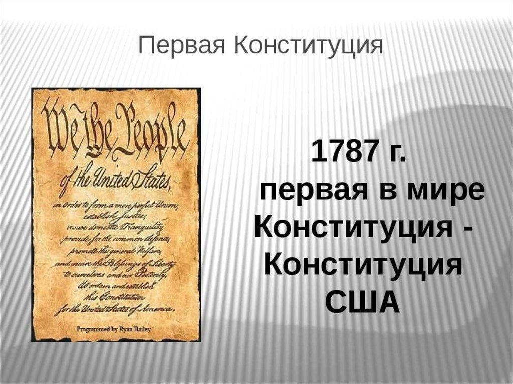 Конституция нового времени. Первая Конституция США 1787. Самая первая Конституция США. Автор Конституции США 1787. Первая американская Конституция.