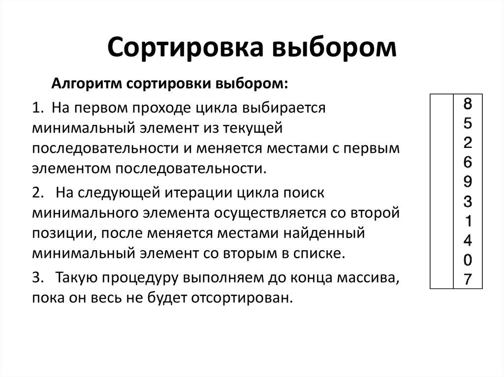 Сортировка выбором