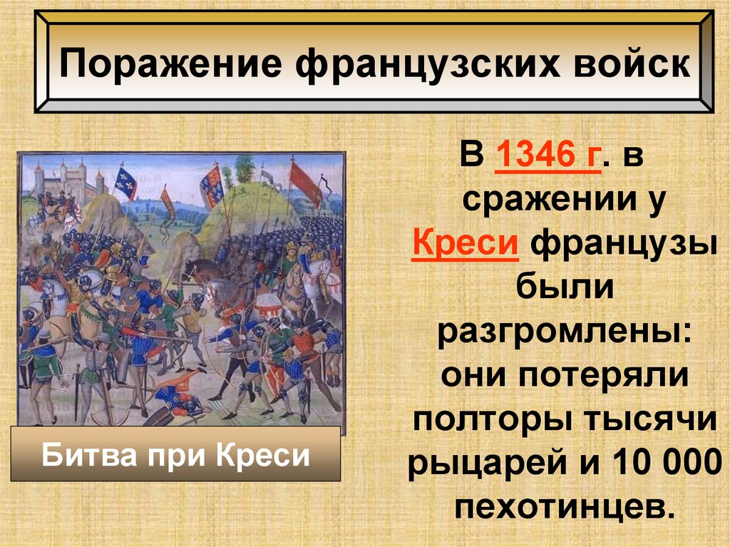 В каком году было поражение. Поражение французских войск в столетней войне. Поражения вранцуский воиск.