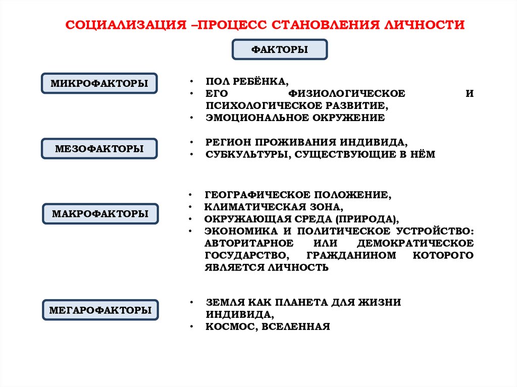 Социализация индивида план по обществознанию егэ