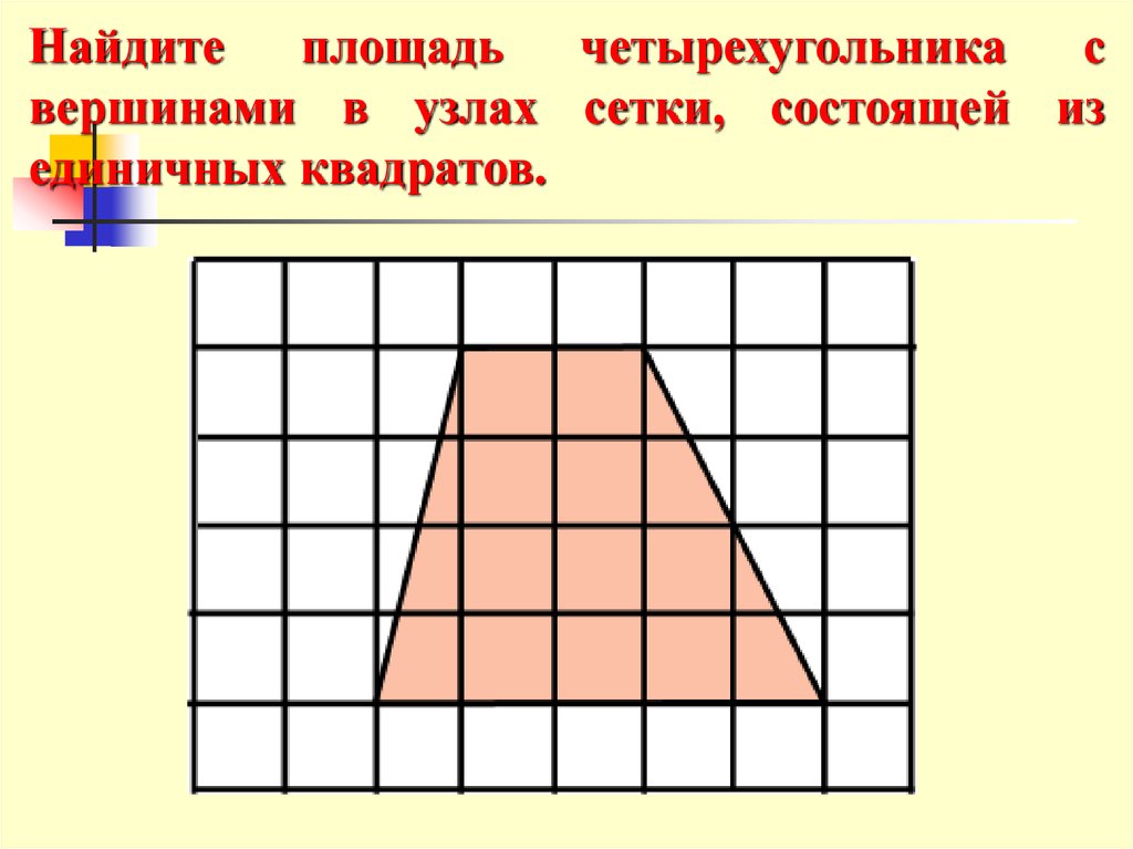 1 найдите площадь четырехугольника. Что такое вершины в узлах сетки. Площадь любого четырехугольника. Квадрат с вершинами в узлах сетки. Площадь четырехугольника 5 класс.