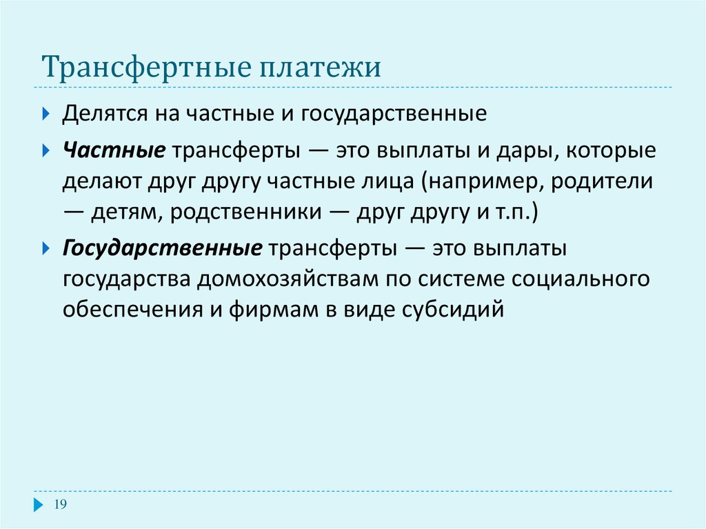 Трансфертные платежи государства это