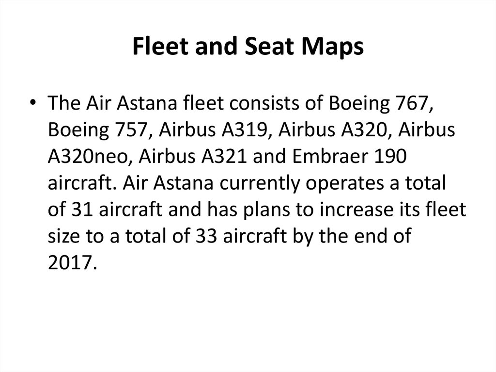 Fleet and Seat Maps