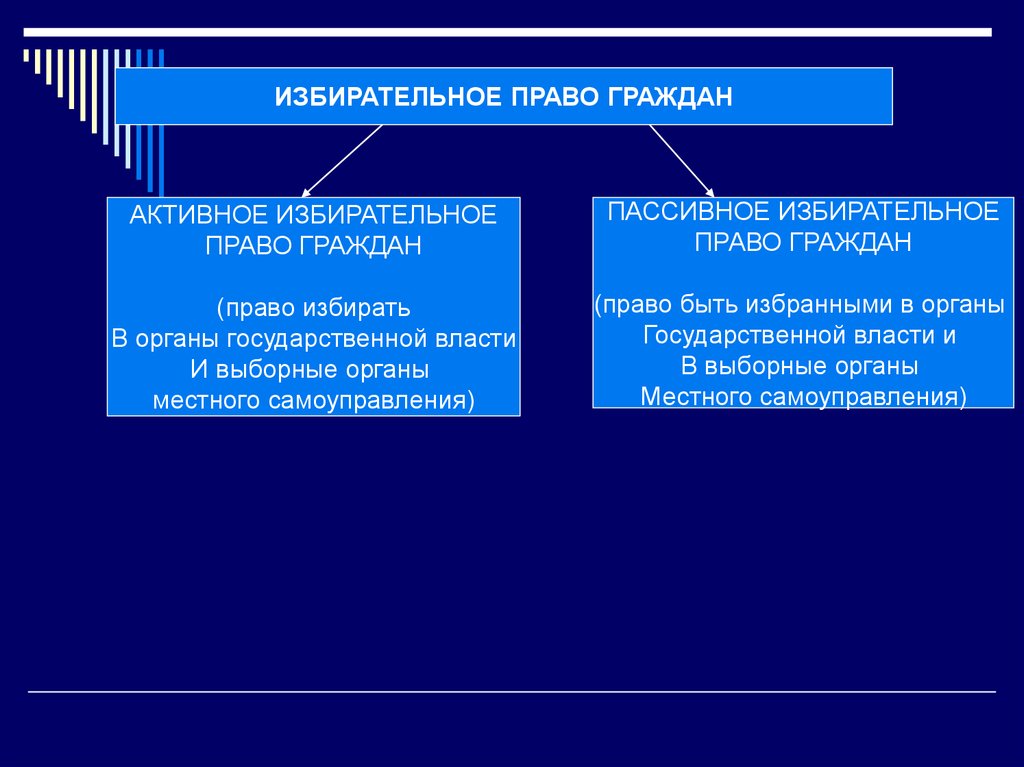 Активное и пассивное избирательное право граждан презентация