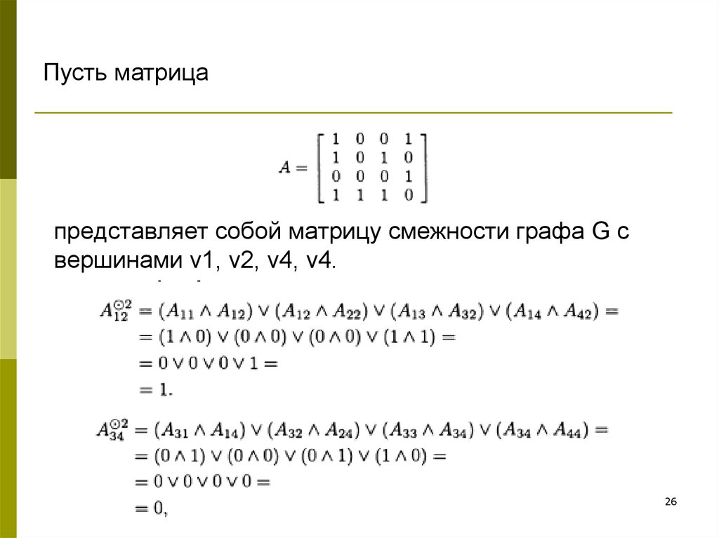 Найти матрицу смежности графа