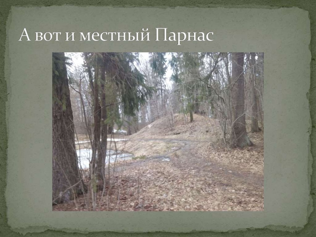 А вот и местный Парнас