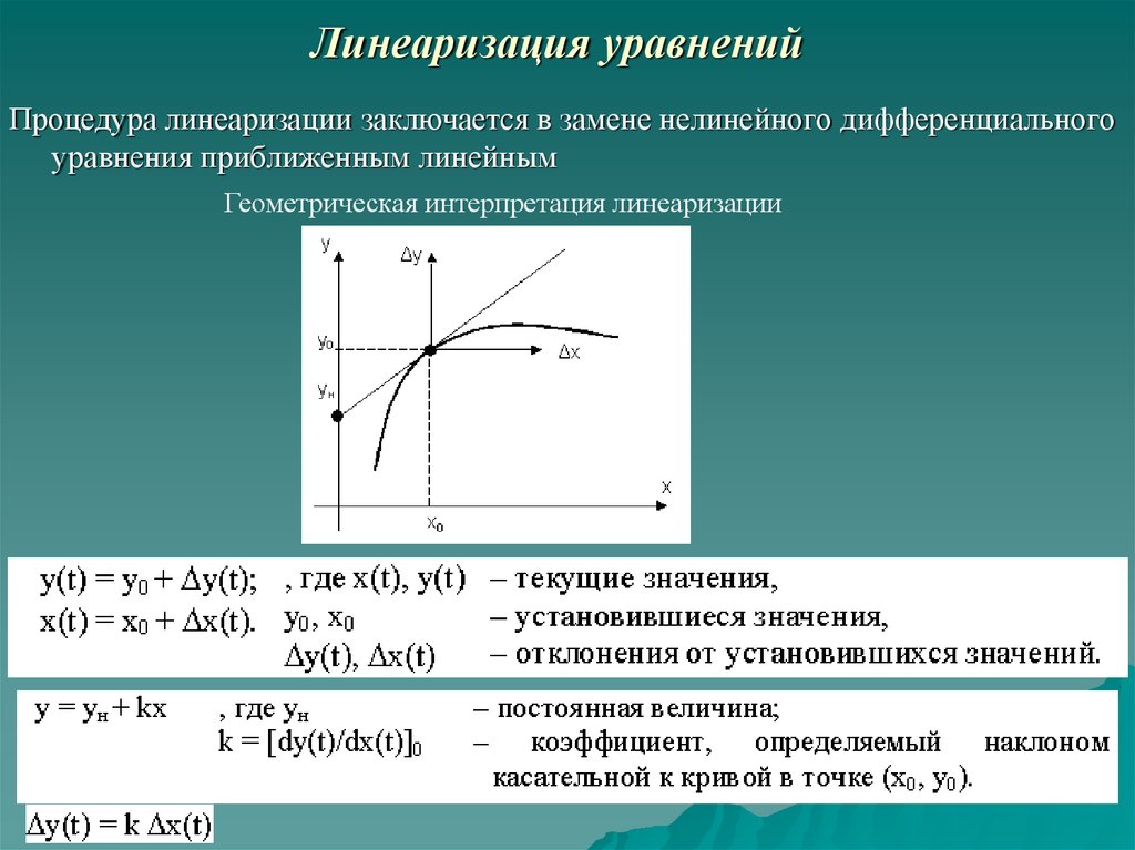 Уравнение оу. Аналитическое решение системы линеаризованных уравнений. Линеаризация функции. Способы линеаризации уравнений. Линеаризация системы уравнений.