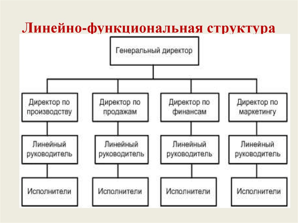 Линейно функциональная структура управления схема пример