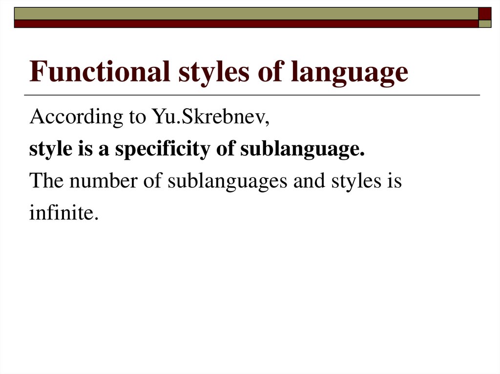 Functional styles of language