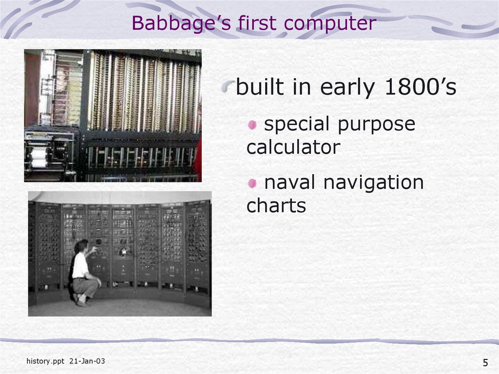 Babbage’s first computer