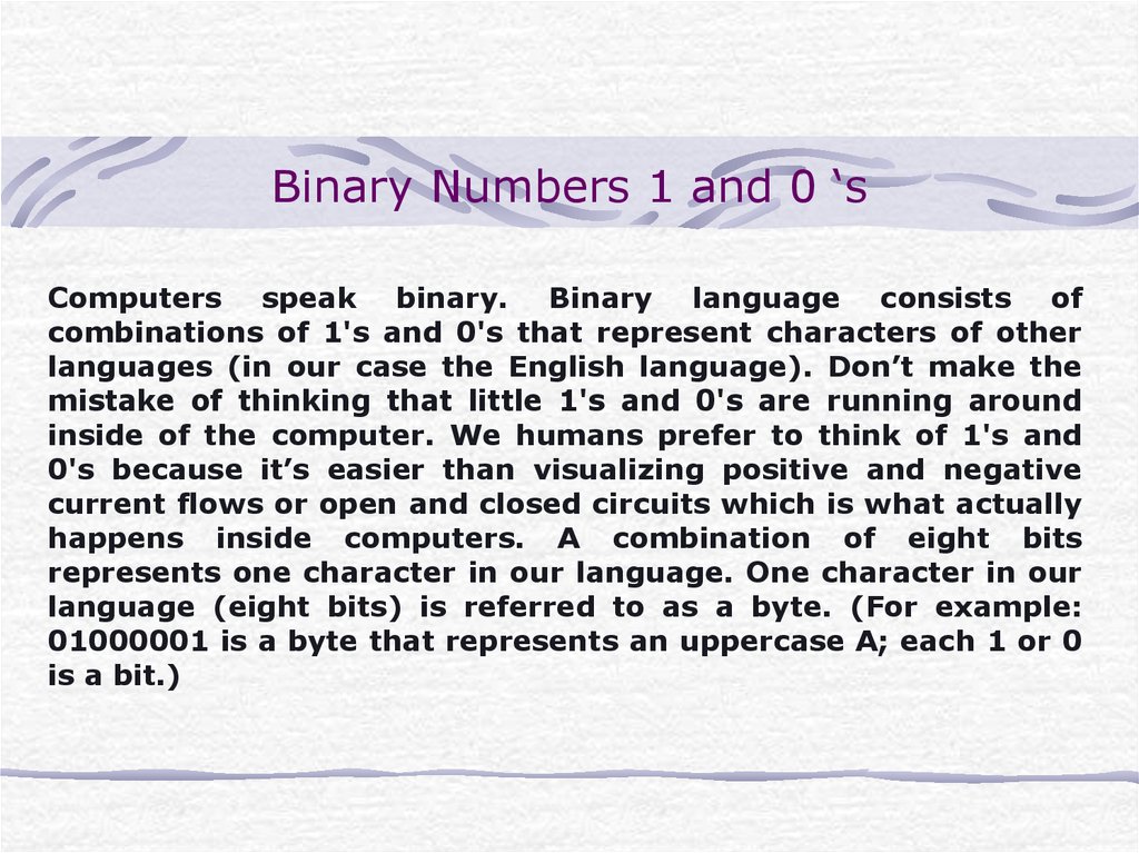 Binary Numbers 1 and 0 ‘s