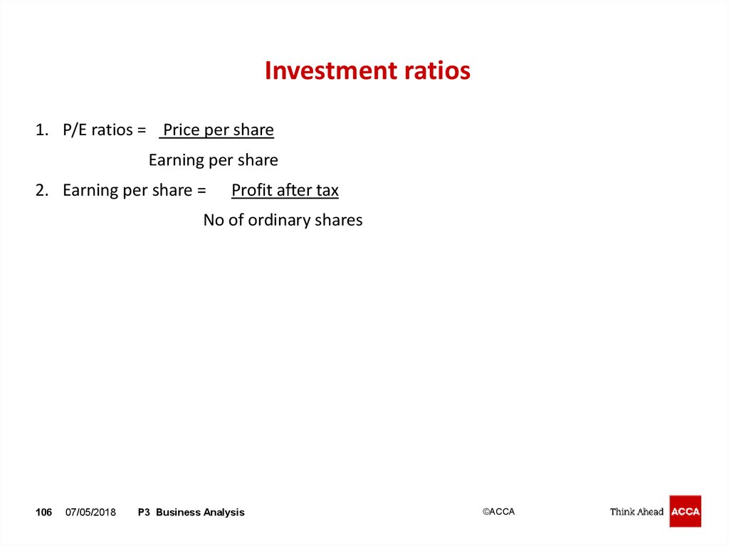 Investment ratios