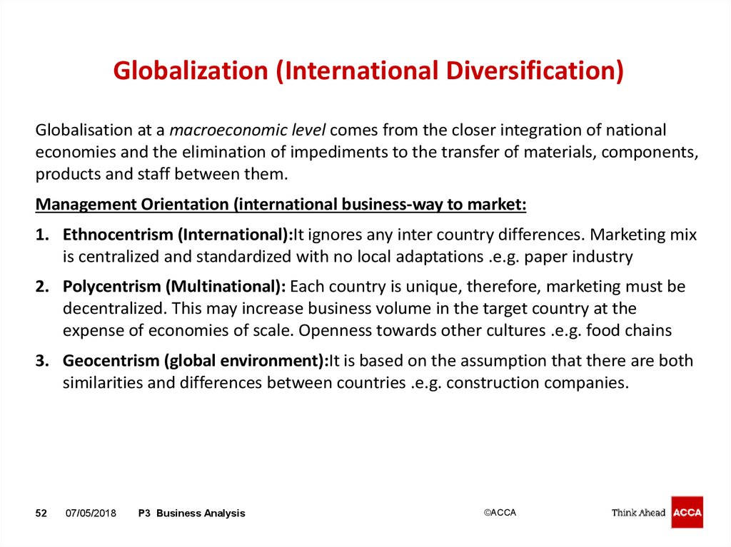 Globalization (International Diversification)