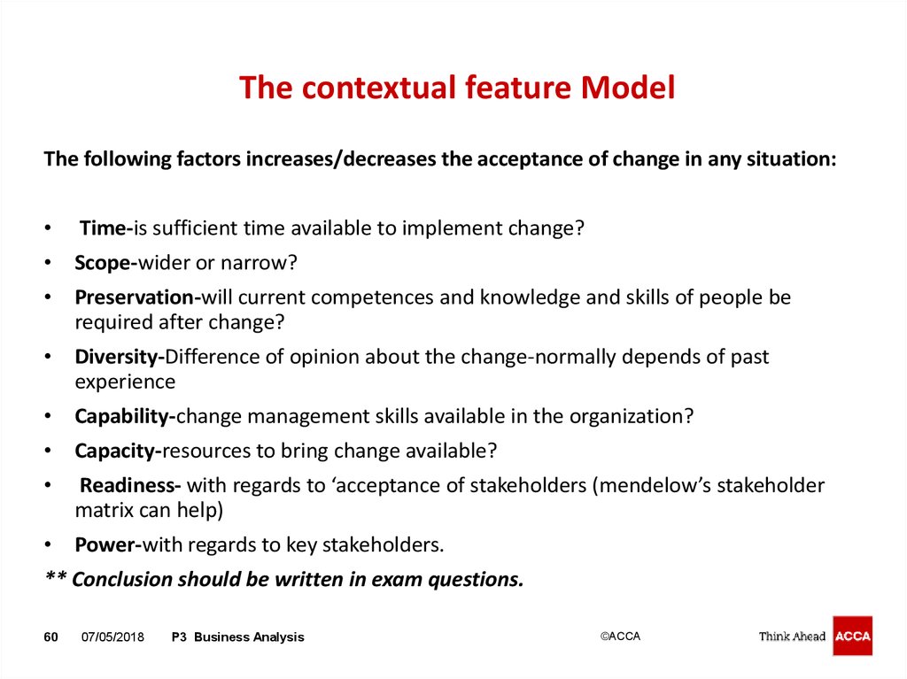 The contextual feature Model