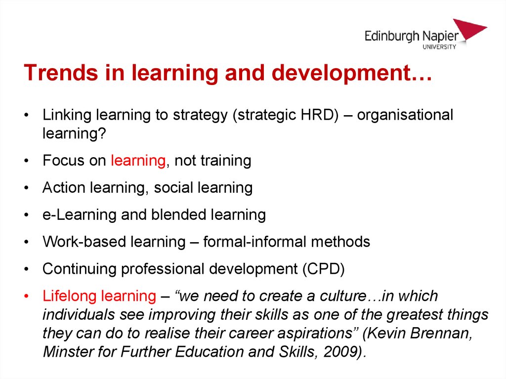 Trends in learning and development…
