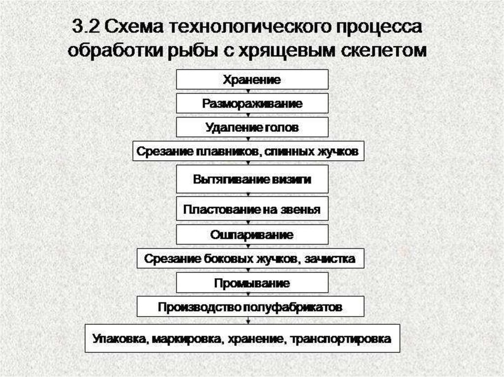 Схема обработки морепродуктов