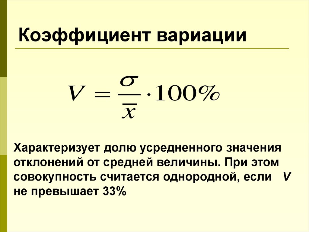 Коэффициент вариации больше 33