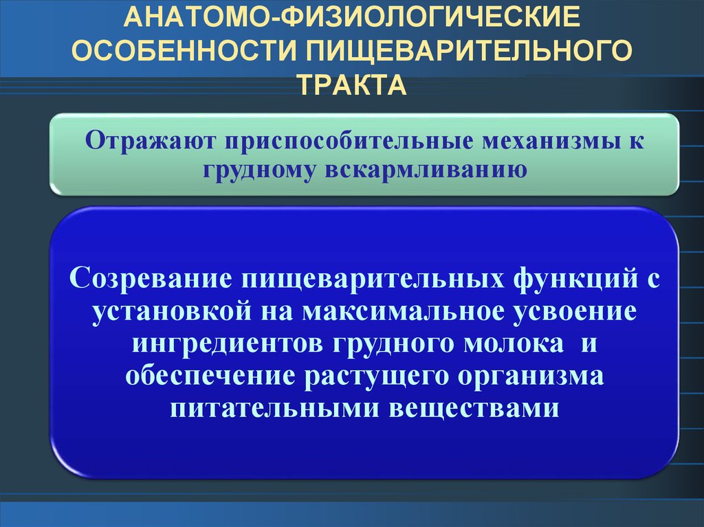 Анатомо физиологические особенности пищеварительной системы у детей презентация