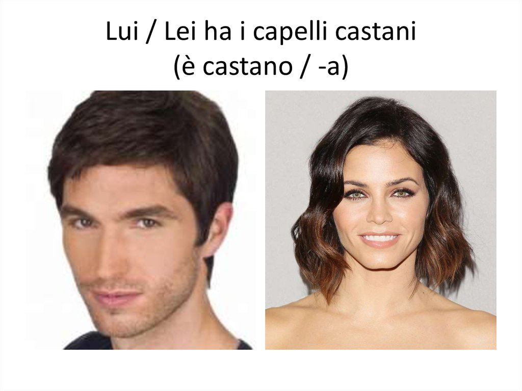 Lui / Lei ha i capelli castani (è castano / -a)