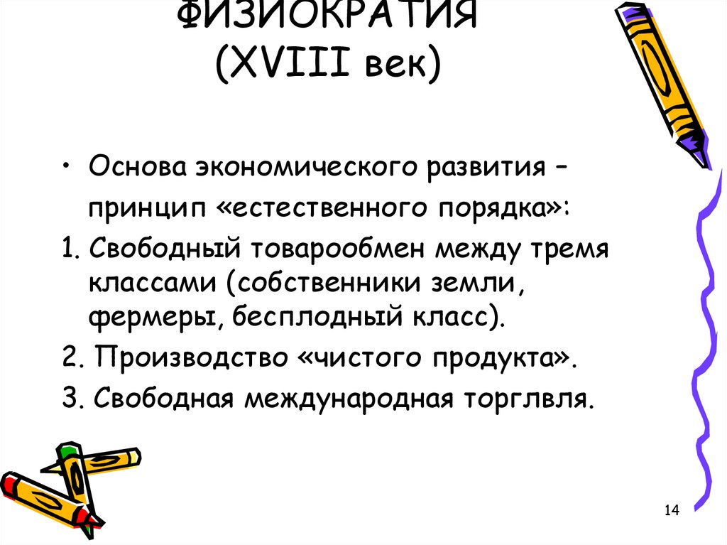 Естественный принцип. Физиократия. Характеристика физиократизма. Физиократия предмет исследования. Физиократизм меры экономической политики.