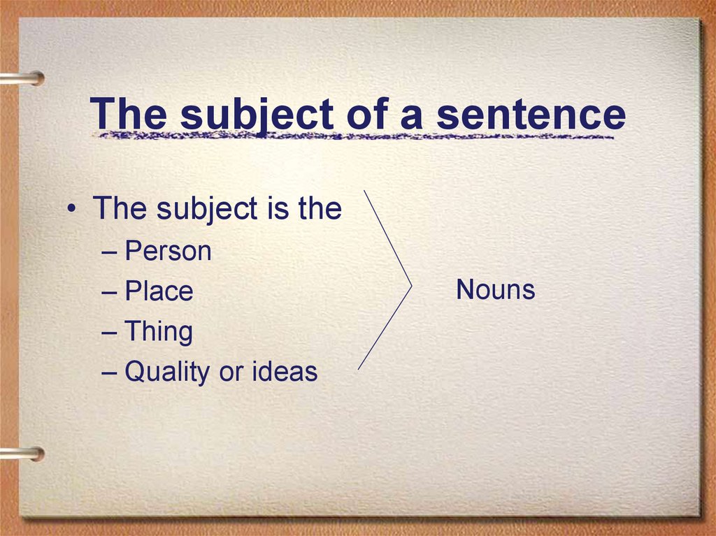 in a sentence what is the subject