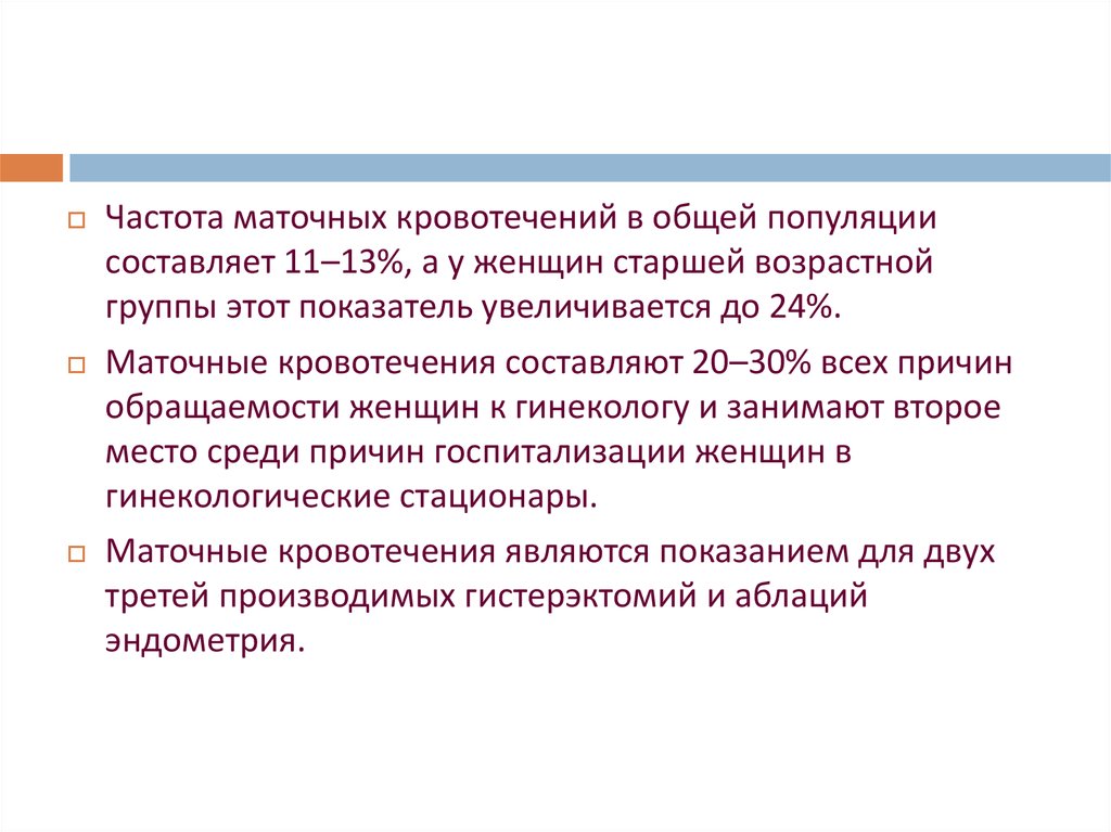 Аномальное маточное кровотечение код мкб