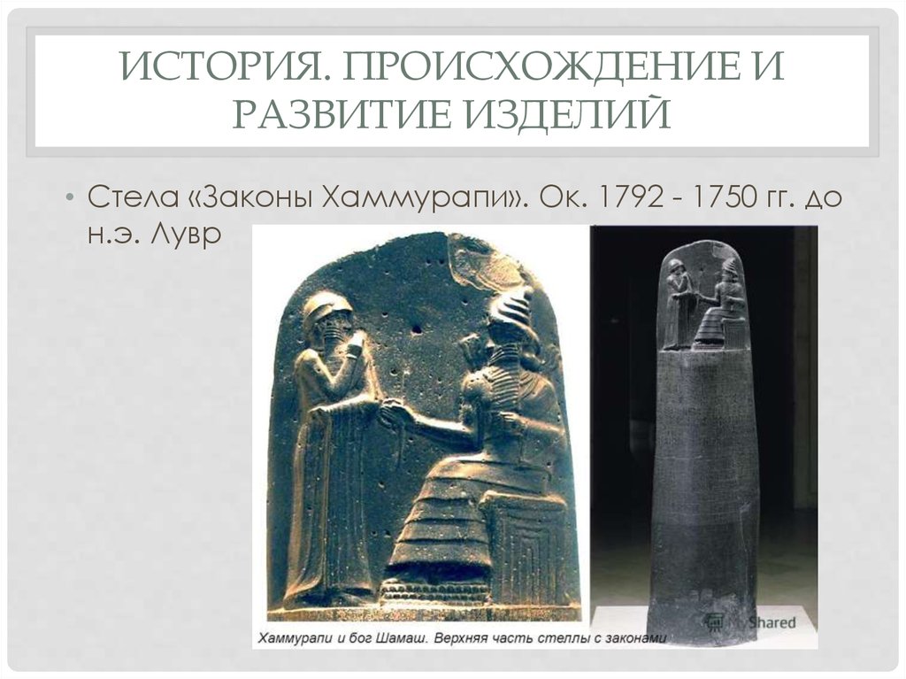 История. Происхождение и развитие изделий