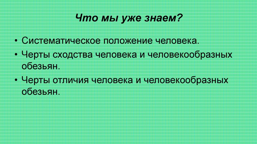 Человек и приматы сходства и различия презентация