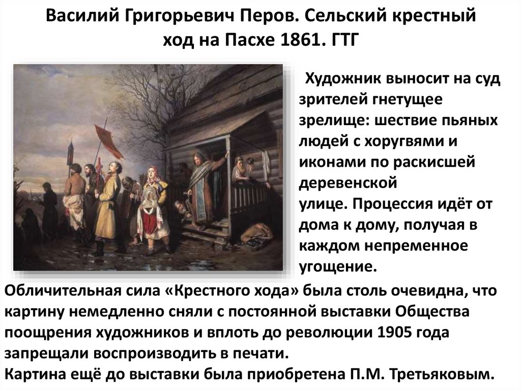 Василий Григорьевич Перов. Сельский крестный ход на Пасхе 1861. ГТГ