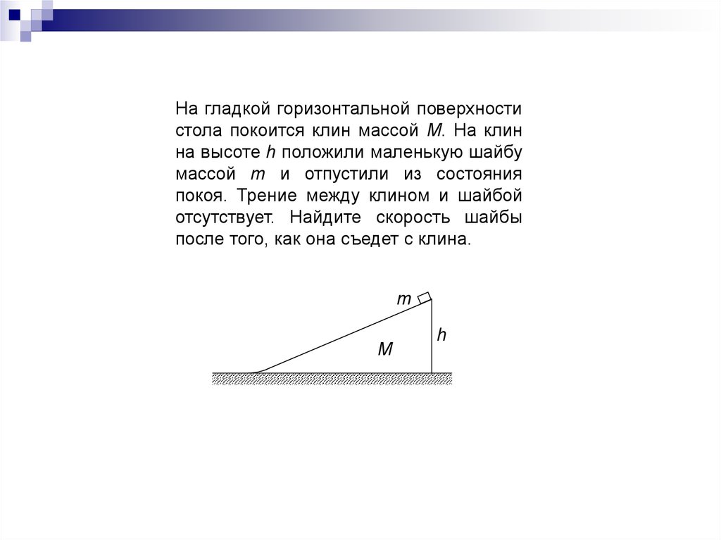 На гладкой горизонтальной плоскости покоится