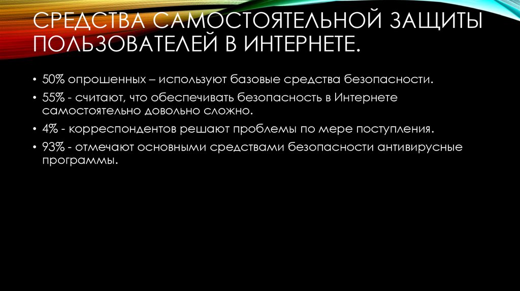 Защищенные пользователи. Способы самостоятельной защиты. Средства защиты пользователей.