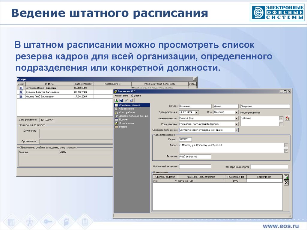 Система кадры войти. Ведение штатного расписания. Штатное расписание в программе. О программе система кадры. Система кадры ЭОС.