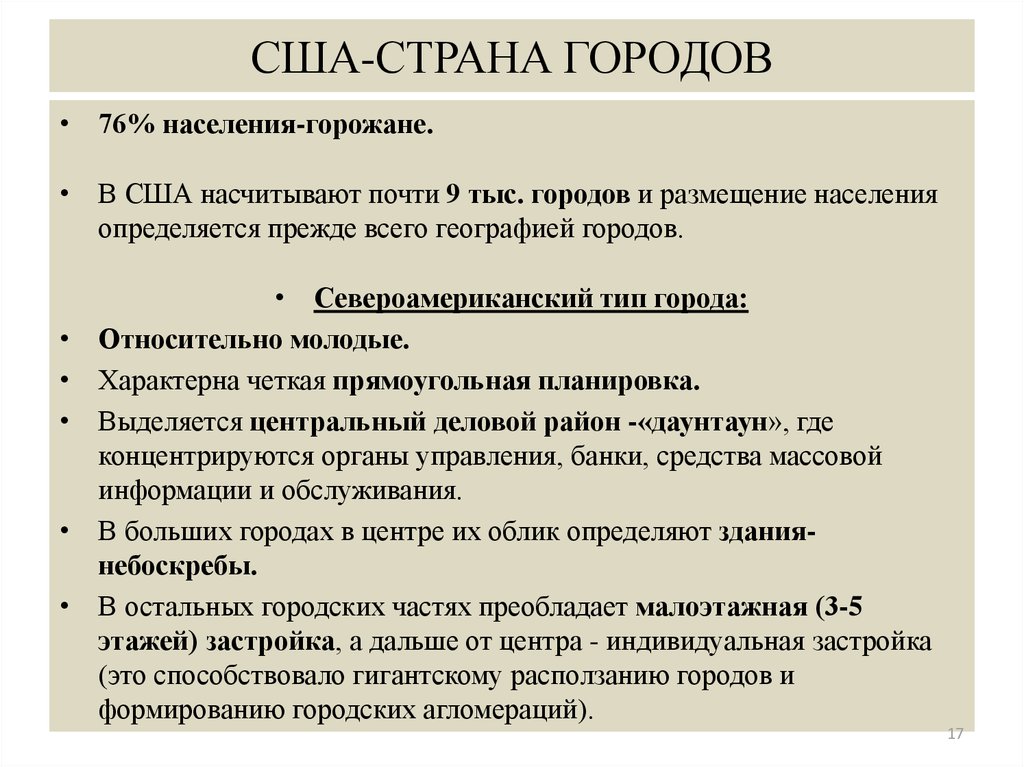 Для сша характерна. Черты североамериканского города. Типы городов США. Североамериканский Тип города США. Планировка североамериканского типа города США.