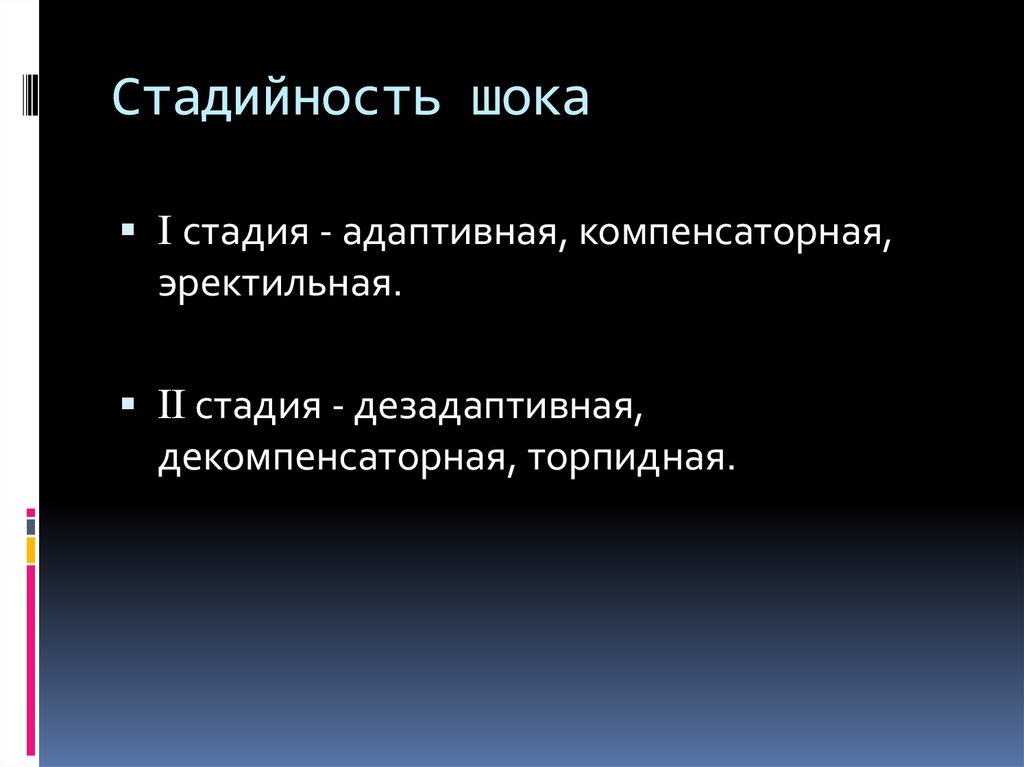 Стадийность шока