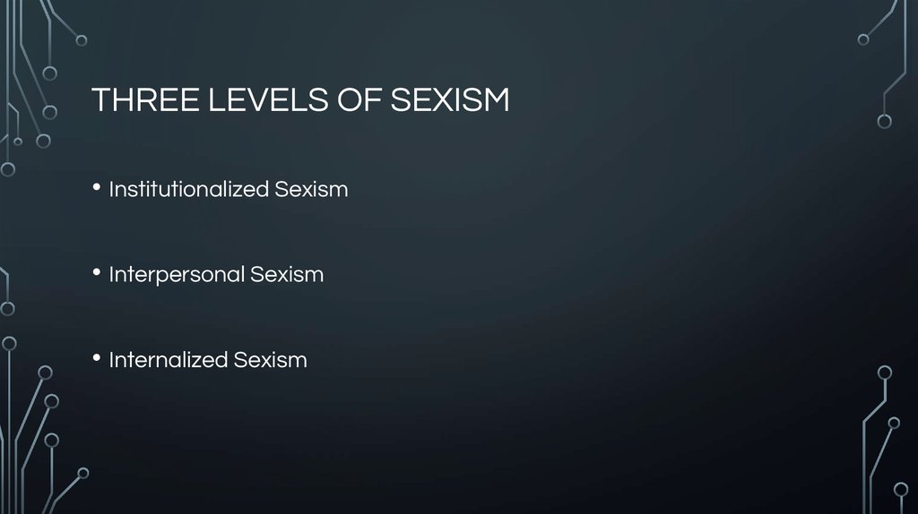 THREE LEVELS OF SEXISM