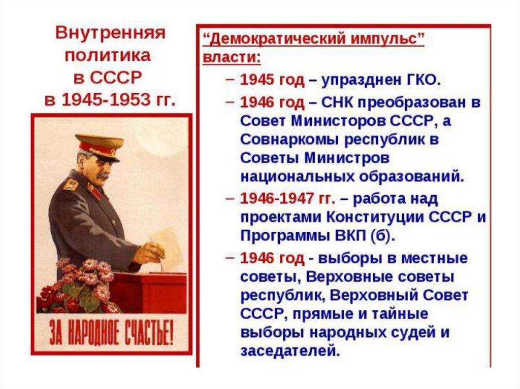 Восстановление хозяйства идеологические кампании конца 1940 х гг презентация