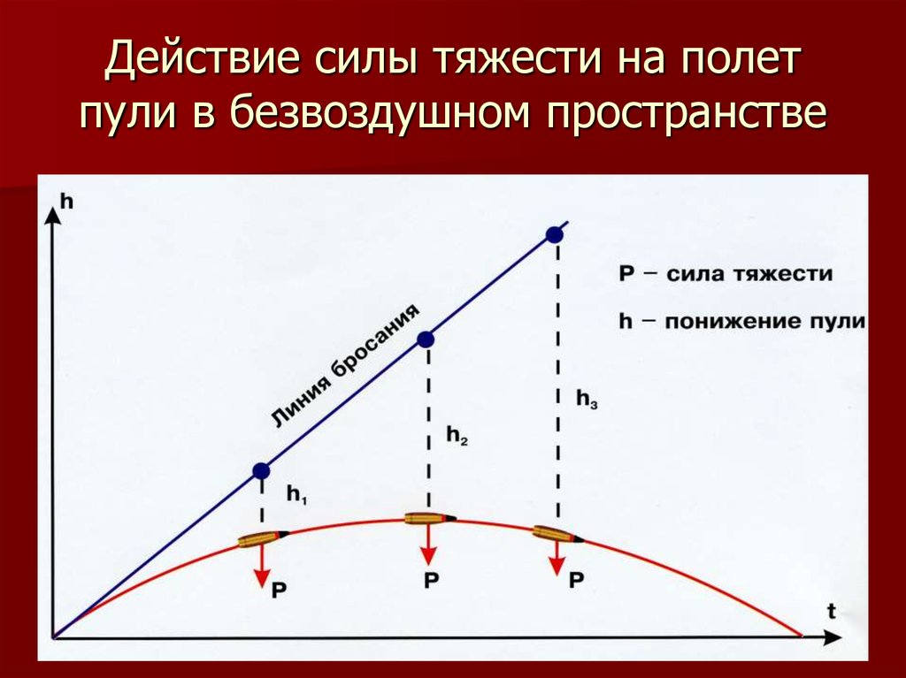 Баллистика это. Действие силы тяжести на полет пули в безвоздушном пространстве. Действие силы тяжести. Силы действующие на пулю. Силы действующие на пулю в полете.