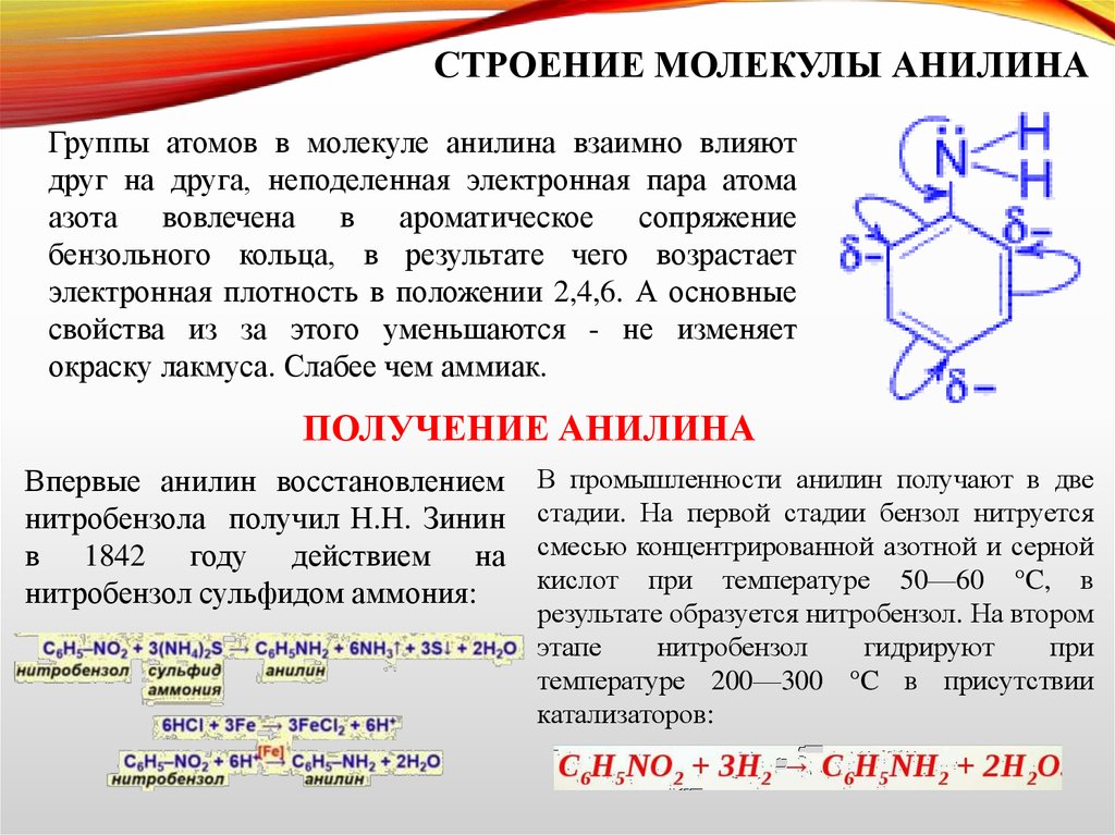 Способы получения анилина